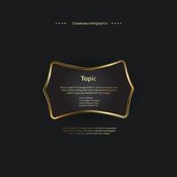 One Golden luxury option buttons design on dark background, a premium button infographic option vector, illustration vector