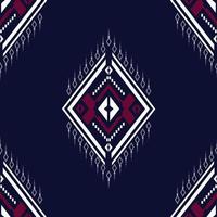 Geometric ethnic texture embroidery triangle on dark blue background for fashion and wallpaper, clothing,skirt,carpet,wrapping,Batik,fabric,texture Seamless Vector, illustration style vector