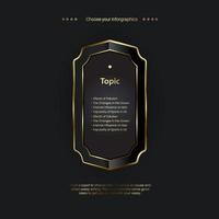A premium options button template on dark background design, a Golden chart used for financal or business objects design vector