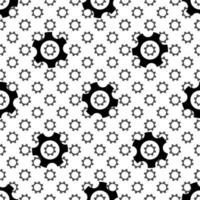 Seamless geometric pattern with gears. Black and white. vector