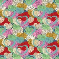 garabato, corazón, extracto, colorido, seamless, pattern. fondo romántico dibujado a mano. vector