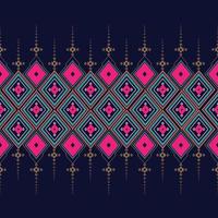 patrón geométrico y étnico rosa oriental sin costuras. patrón sin costuras diseño para tela, cortina, fondo, alfombra, papel pintado, ropa, envoltura, batik, tela, ilustración vectorial. patrón de orzuelo vector