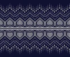 patrón étnico geométrico patrón de diseño tradicional utilizado para falda, alfombra, papel pintado, ropa, envoltura, batik, tela, ropa, moda, ilustración vectorial oscura estilo de textura bordada vector