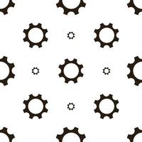 Seamless geometric pattern with gears. Black and white. vector