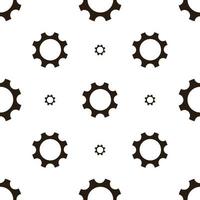 Seamless geometric pattern with gears. Black and white. vector