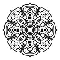 lindo mandala. flor ornamental redonda del doodle aislada en el fondo blanco. ornamento decorativo geométrico en estilo étnico oriental. vector