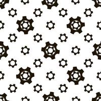 Seamless geometric pattern with gears. Black and white. vector