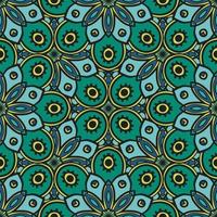 Abstract seamless pattern with mandala flower. Mosaic, tile, polka dot. Floral background. vector