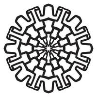 Cute Mandala. Ornamental round doodle flower isolated on white background. Geometric decorative ornament in ethnic oriental style. vector