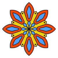 lindo mandala. flor ornamental redonda del doodle aislada en el fondo blanco. ornamento decorativo geométrico en estilo étnico oriental. vector