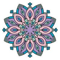 lindo mandala. flor ornamental redonda del doodle aislada en el fondo blanco. ornamento decorativo geométrico en estilo étnico oriental. vector