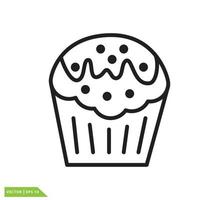 plantilla de diseño de logotipo de vector de icono de pastel de taza