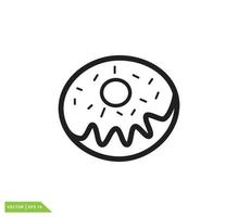 plantilla de diseño de logotipo de vector de icono de donuts