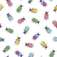 Cute colorful honey bee seamless pattern vector