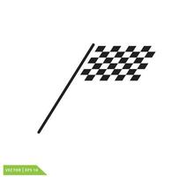 Flag race icon vector logo design illustration