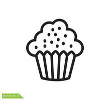 Cup cake icon vector logo design template