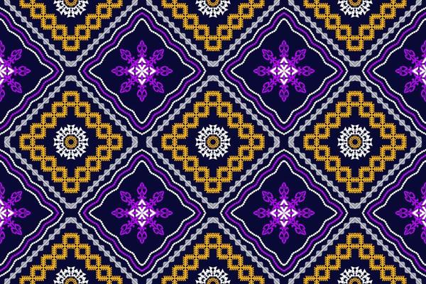 Geometric ethnic oriental traditional art pattern.Figure tribal embroidery style.Design for background,wallpaper,clothing,wrapping,fabric,element,,vector illustration.