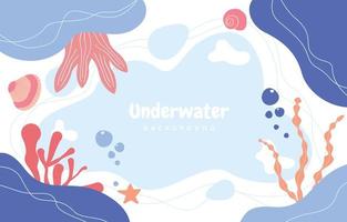 Ocean Underwater Life Sea Beach Text Space Background vector