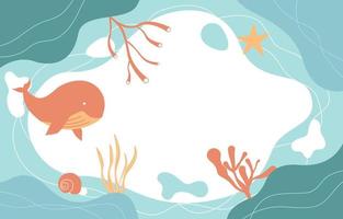 océano submarino vida animal mar playa líquido fondo vector