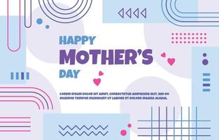 Happy Mother Day Family Gift Card Memphis Abstract Style vector