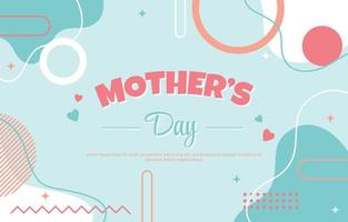 Happy Mother Day Family Gift Card Memphis Abstract Style vector