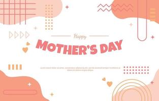 Happy Mother Day Family Gift Card Memphis Abstract Style vector