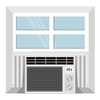 Window air conditioner inside view vector