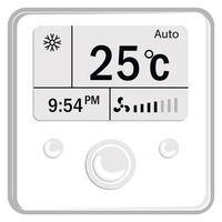 wall-mounted air conditioner control panel with screen and indicators vector