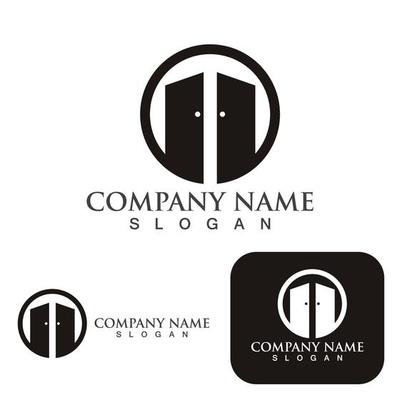 Door logo and symbol vector