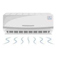 Wall mounted electric air conditioner in ventilation mode vector