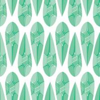 Seamless pattern with light green magic crystals in a simple minimalistic flat style on a white background vector