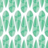 Seamless pattern with light green magic crystals in a simple minimalistic flat style on a white background vector