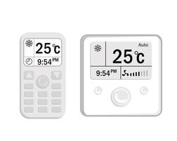 remote control from the air conditioner with a screen and indicators vector