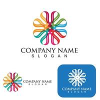 Community group logo, network and social icon vector