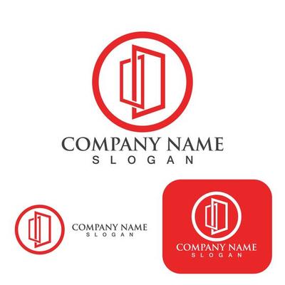 Door logo and symbol vector