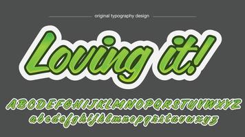 green italic cursive isolated letters vector