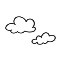 Clouds Outline Illustration isolated on white background vector