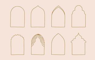 Collection of line design with window,door,arch.Editable vector illustration for website, sticker, tattoo,icon