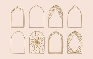 Collection of line design with window,door,arch.Editable vector illustration for website, sticker, tattoo,icon