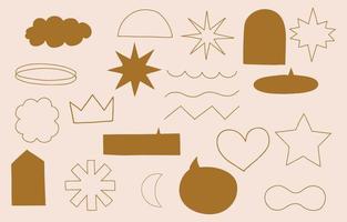 Collection of line design with shape,frame.Editable vector illustration for social media,icon