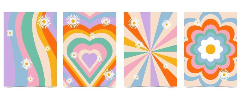 Retro 70s and 80s teenager background design in pop and groovy style