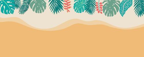 Summer background with coconut tree, palm, on the beach vector