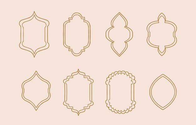 Collection of line design with shape,frame.Editable vector illustration for social media,icon