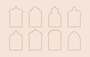 Collection of line design with window,door,arch.Editable vector illustration for website, sticker, tattoo,icon