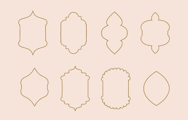 Collection of line design with shape,frame.Editable vector illustration for social media,icon