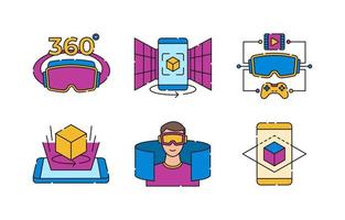 Augmented Reality Icon Set vector