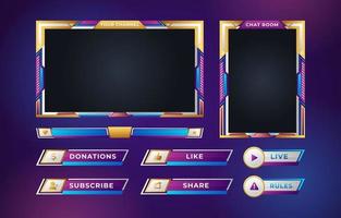 Gaming Streaming Banner Overlay Template vector