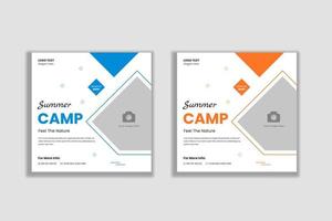 Summer Camp social media and web banner template vector