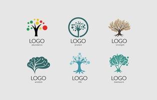 paquete de logotipo de árbol vector