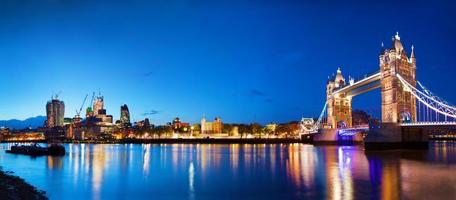 Tower Bridge in London, the UK at night photo